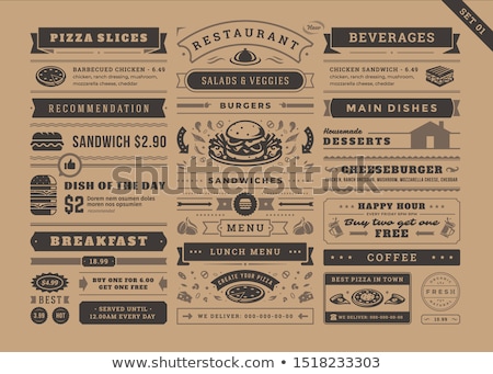 Stock fotó: Retro Advertising Restaurant Sign For Sandwich Shop Vintage Pos