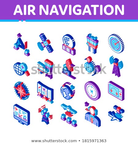 Air Navigation Tool Isometric Icons Set Vector Foto stock © pikepicture