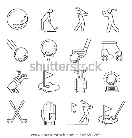 Stockfoto: Vector Collection Of White Icons For Golf