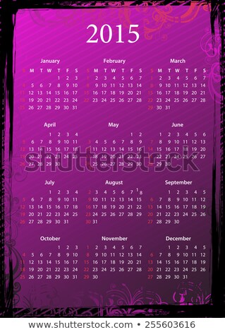Vector American Floral Pink Grungy Calendar 2015 Stockfoto © Elisanth