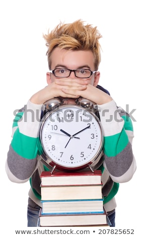 Angry Student With Books Isolated On White Stock fotó © Elnur