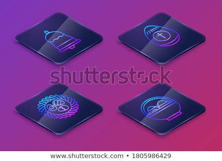 Stok fotoğraf: Christianity Color Outline Isometric Pattern