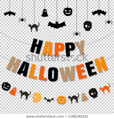 Stock fotó: Halloween Bunting Background