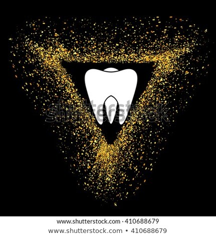 Tooth Logo On Gold Parts Triangle Frame Stock fotó © valeo5