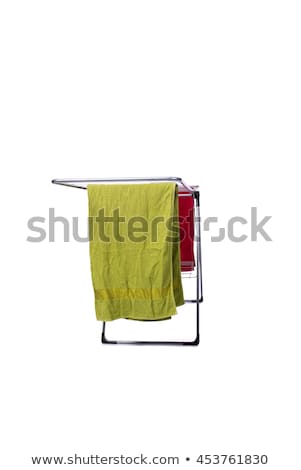 Stock photo: Collapsible Clotheshorse Isolated On The White Background