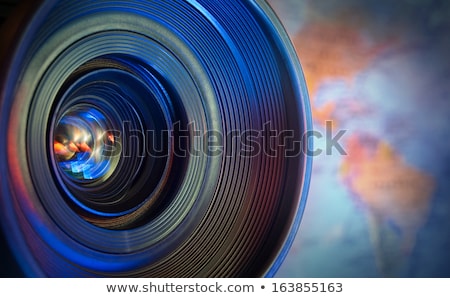 Stock photo: Camera Lens With Map