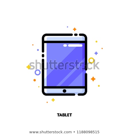 Icon Of Tablet Computer With Big Display With Purple Screen Сток-фото © ussr
