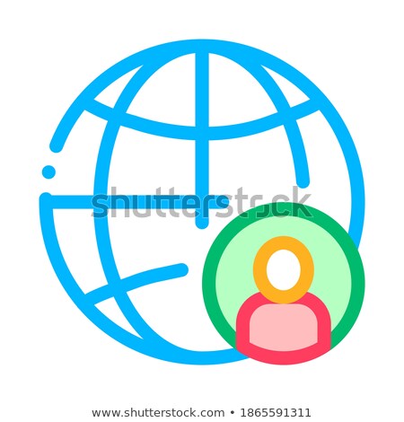 [[stock_photo]]: Planet Glob And Man Silhouette Job Hunting Vector