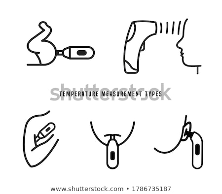 Foto stock: Baby Temperature Measurement Icon Vector Outline Illustration