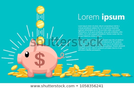 Foto stock: Piggy Bank With Falling Coins