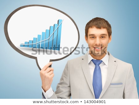 Foto d'archivio: Businessman Is Holding A Text Balloon