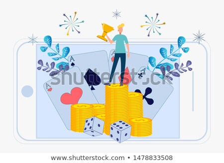 Stock fotó: Two Casino Banners With Poker Elements Vector Illustration