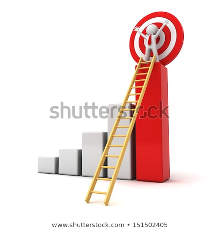 Foto stock: 3d Man Standing With Arms Wide Open On Top Of Goal