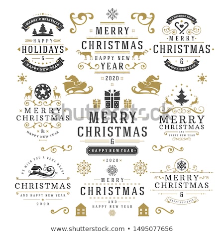 Foto stock: Christmas Badges And Elements