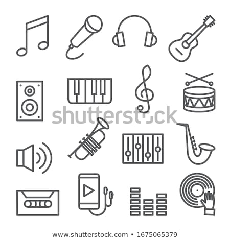 Stock fotó: Download Music Line Icon