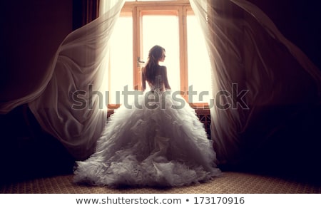 Stock fotó: Brides Beauty Young Woman In Wedding Dress Indoors
