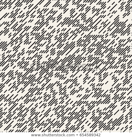 ストックフォト: Vector Seamless Black And White Irregular Diagonal Dash Lines Grid Geometric Pattern