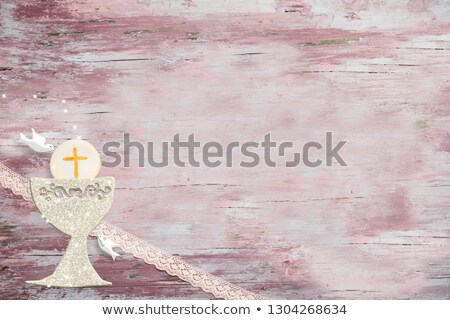 Zdjęcia stock: First Holy Communion Childlike Cards