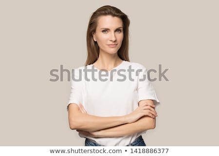 Stok fotoğraf: Closeup Head And Shoulders Portrait Of Woman