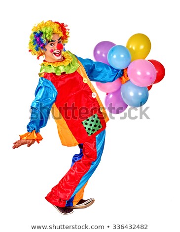 Stockfoto: Funny Man Clown Isolated On White Background