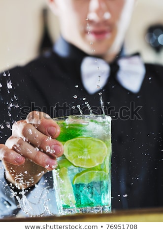 Stock photo: Pro Barman Prepare Coctail Drink On Party