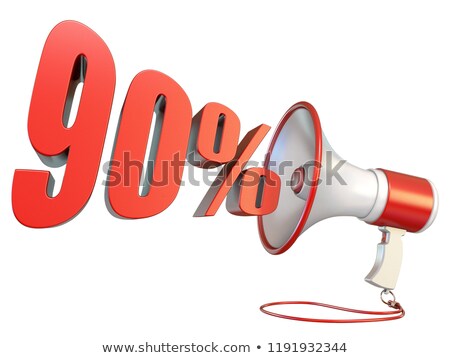 Stock fotó: 90 Percent Sign And Megaphone 3d