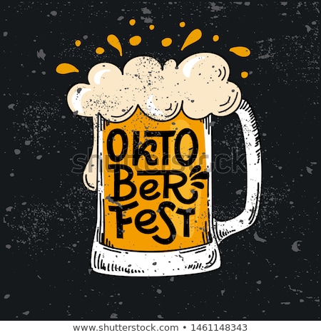 商業照片: Oktoberfest Poster Craft Beer With Foam Glass Mug