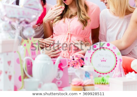 Stok fotoğraf: Best Friends On Baby Shower Party Celebrating