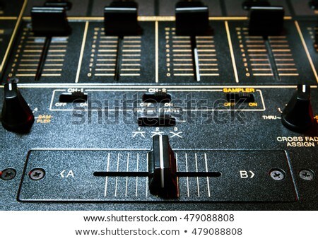 Foto stock: Crossfader Of 4 Channel Professional Sound Mixer