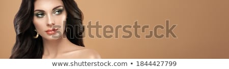 Stock fotó: Photo Of Young Woman With Long Dark Hair And Clean Skin Looking