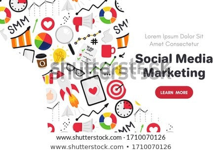 Сток-фото: Vector Smm Elements Social Media Marketing Reach And Promotion Among Target Audience