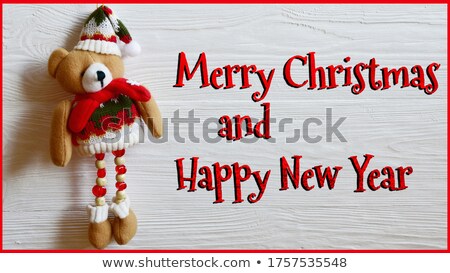 Foto stock: Christmas Bear With White Panel