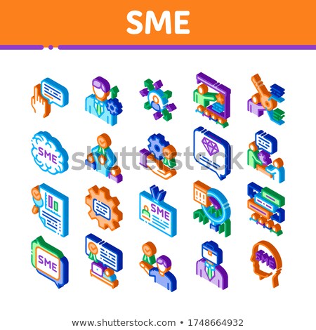 Sme Business Company Isometric Icons Set Vector Foto stock © pikepicture