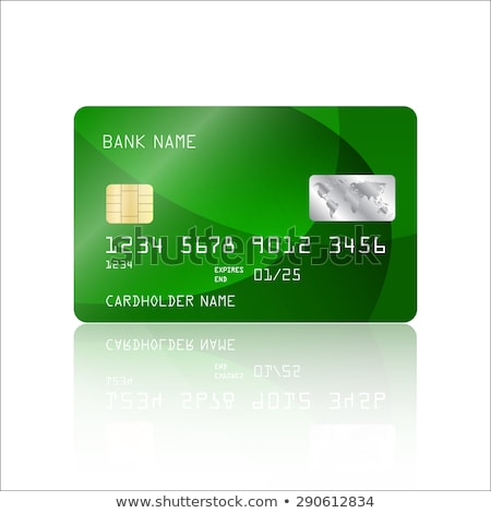 Stockfoto: Credit Cards Green Vector Icon Design