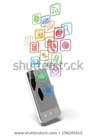 Foto stock: Phone With Colorf Icons