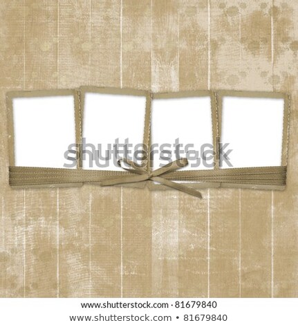 [[stock_photo]]: Four Frame With Ribbons And Bow To Old Photos