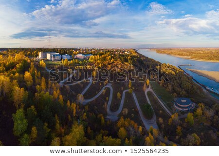 Stock photo: Aerial Top Vew Of Winding Road In The City