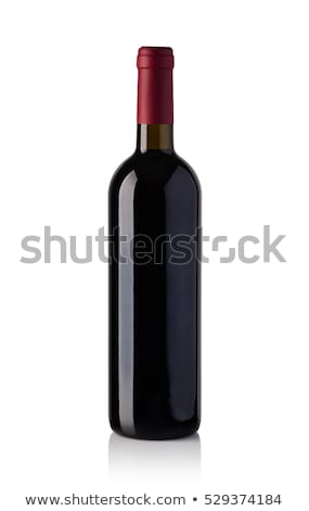 Stok fotoğraf: Bottle Of Red Wine Isolated On White