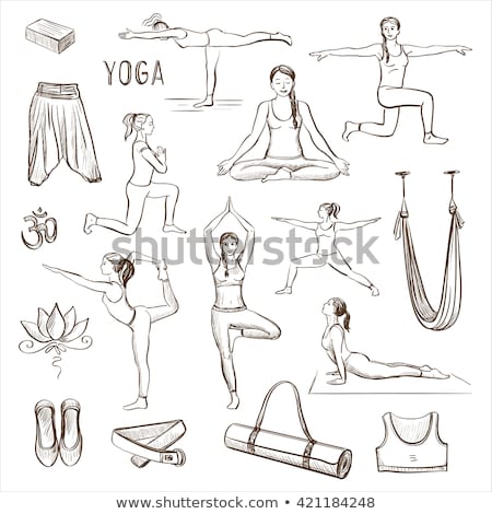 Stockfoto: Man Practicing Yoga Sketch Icon