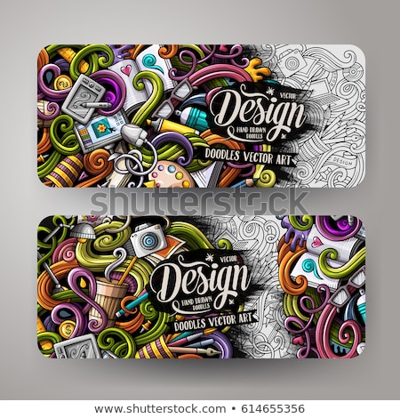 Designer Hand Drawn Doodle Banner Cartoon Detailed Flyer Stock photo © balabolka