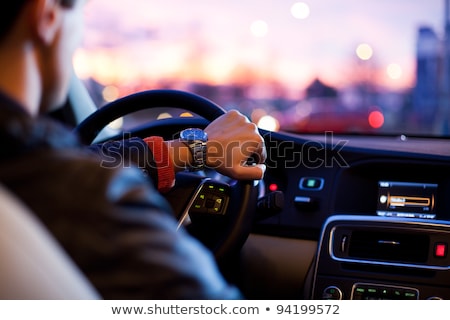 Stockfoto: Night Drive With Car In Motion