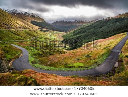 Stock photo: Scottish Highlands Landscape Scene With Mountain And River