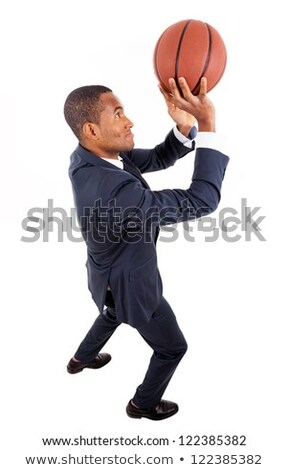 Stock photo: African American Young Businessman Basketball Ball