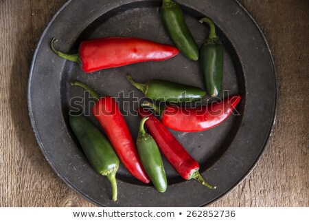 Stock photo: Red And Green Peppers In Vintage Retro Moody Natural Lighting Se