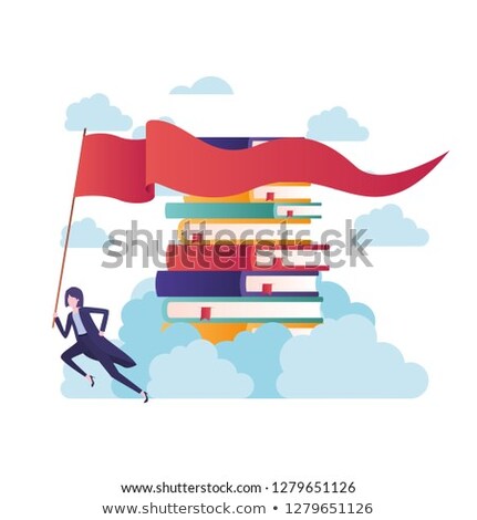 Stockfoto: Books Stacked By Sky
