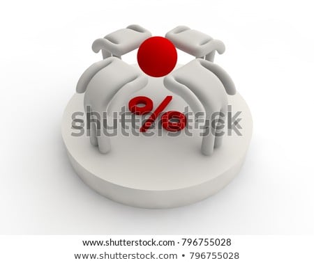 Stok fotoğraf: 3d White People With Percent Sign Discount Concept On White Bac