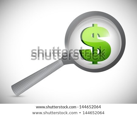 Money Under Magnify Glass Isolated Over White Сток-фото © alexmillos