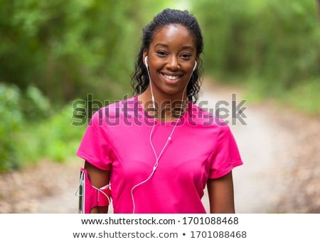 Zdjęcia stock: African American Woman Jogger Portrait - Fitness People And H