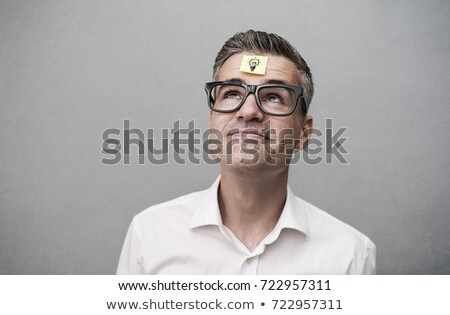 Foto stock: Businessman With Sticky Note On His Forehead