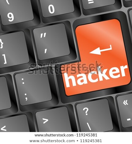 Hacker Word On Keyboard Attack Internet Terrorism Concept Stockfoto © fotoscool